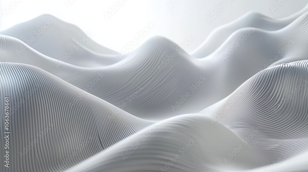Abstract White Waves on Clean Background Abstract White Waves on Clean Background