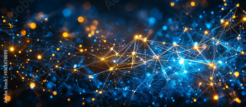 Vibrant Abstract Network of Glowing Lights