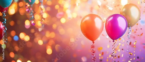 Wallpaper Mural Colorful Balloons and Confetti for a Festive Celebration Torontodigital.ca