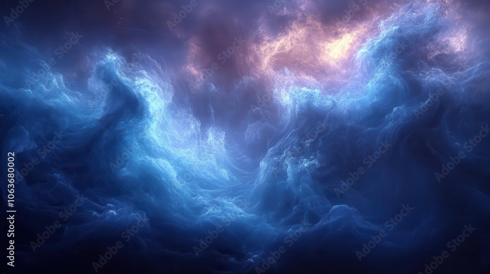 mysterious stormy sky enveloping a swirling bluepurple fog wave creating a dreamlike atmosphere with a misty texture and soft color smoke blending together mysterious stormy sky enveloping a swirling bluepurple fog wave creating a dreamlike atmosphere with a misty texture and soft color smoke blending together