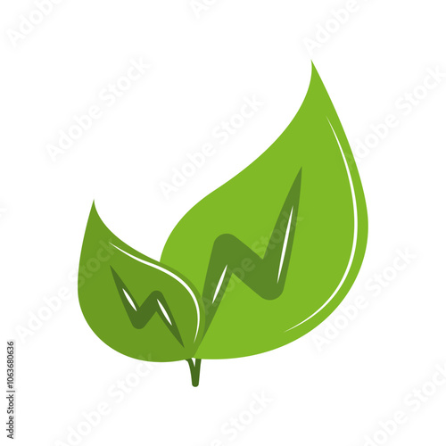 green leaves symbol bio renewable energy