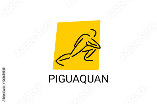 Piguaquan (chop-hanging fist) sport vector line icon. sportsman, fighting stance. sport pictogram illustration.