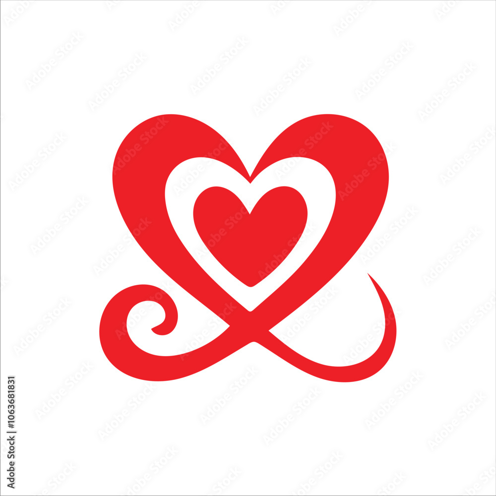 Heart symbol with double outline, vector illustration Heart symbol with double outline, vector illustration
