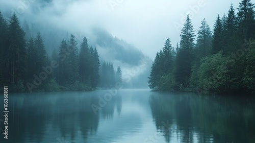 A calm river flowing through a forest.