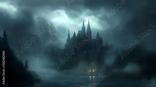 Dark Fantasy Castle Illustr...