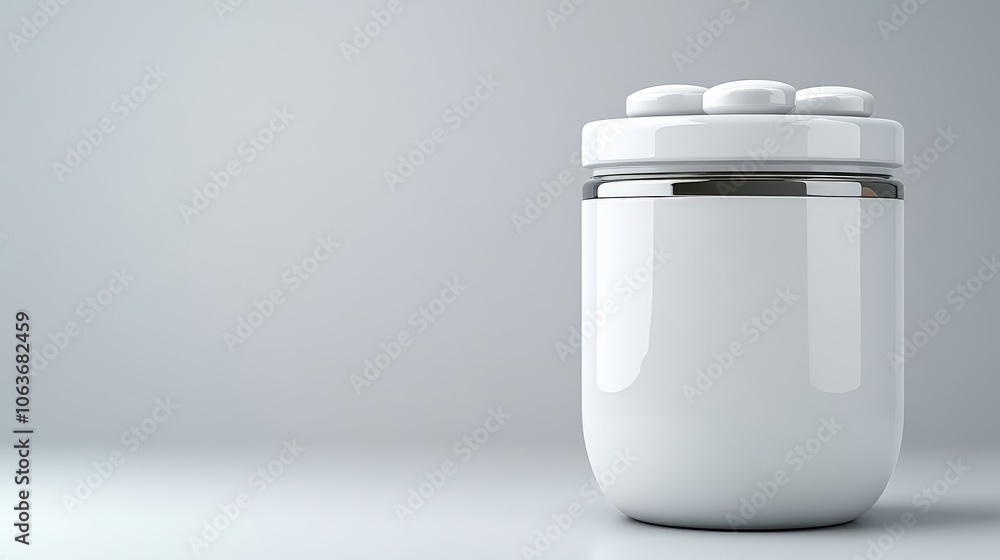 White Ceramic Jar with Lid: Sleek and minimalist, this white ceramic jar with a lid offers a blank canvas for your brand or design. Its clean lines and smooth texture create a sophisticated aesthetic. White Ceramic Jar with Lid: Sleek and minimalist, this white ceramic jar with a lid offers a blank canvas for your brand or design. Its clean lines and smooth texture create a sophisticated aesthetic.