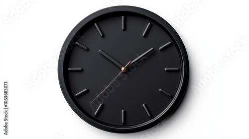 Minimalist Black Clock: A sleek and stylish black clock with a subtle copper accent.  The minimalist design makes it a perfect addition to any modern home or office.  A simple yet elegant timepiece. 