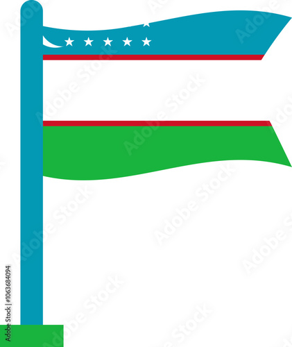 Free Download Uzbekistan Flag Crisp Flown - GFXLoad