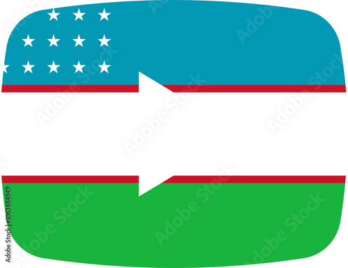 Free Download Uzbekistan Flag on video player icon - GFXLoad