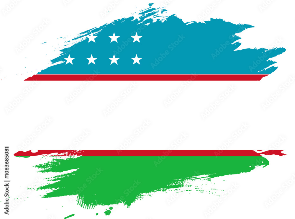 Grunge Brush On Flag Of Uzbekistan Grunge Brush On Flag Of Uzbekistan