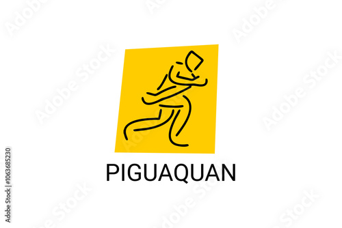 Piguaquan (chop-hanging fist) sport vector line icon. sportsman, fighting stance. sport pictogram illustration.
