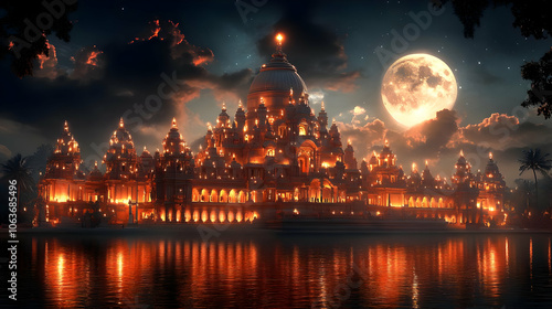 Illuminated Palace by the F...