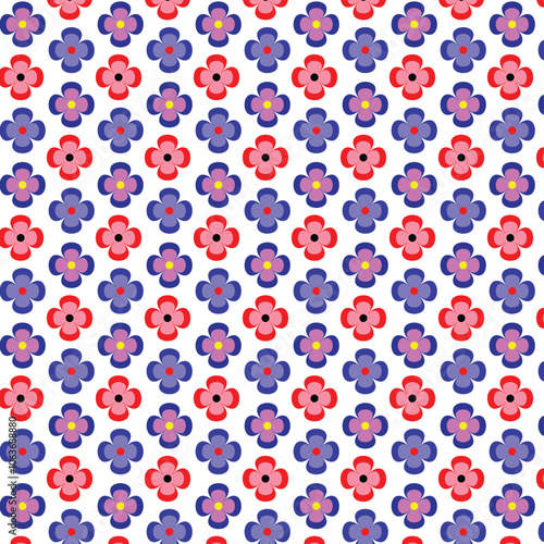 Colorful flower seamless pattern background design