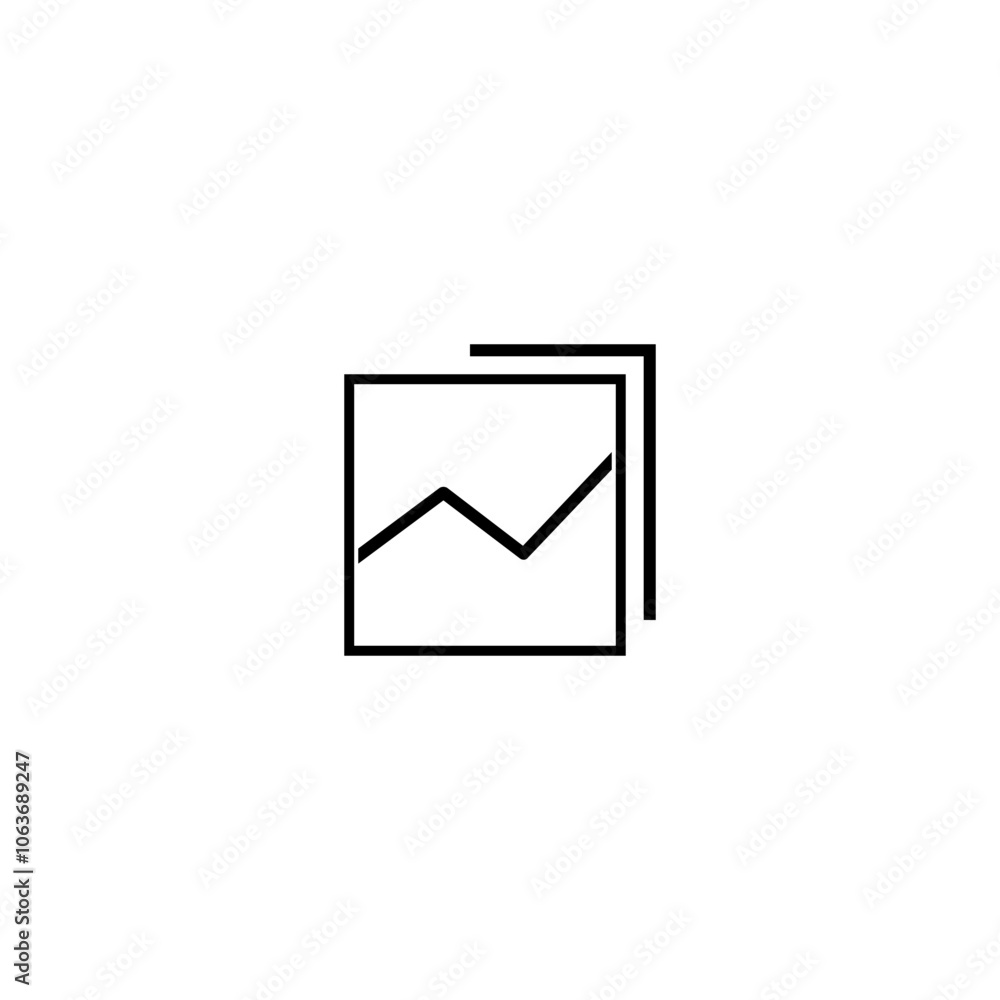 Growth chart line icon isolated on white background. Growth chart line icon isolated on white background.