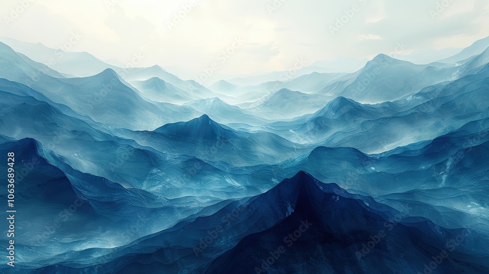 Fototapeta premium Blue mountains, hazy, and distant.