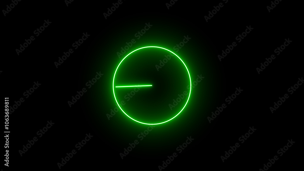 Abstract neon clock icon . simple clock on black screen. Analog neon sing clock icon sign. Abstract neon clock icon . simple clock on black screen. Analog neon sing clock icon sign.