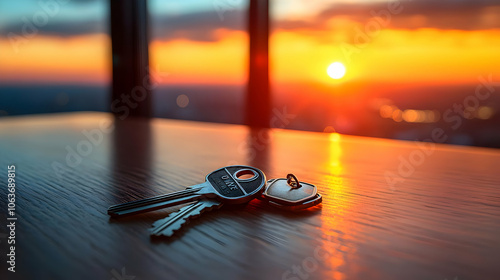 Keys on a Table with a Suns...