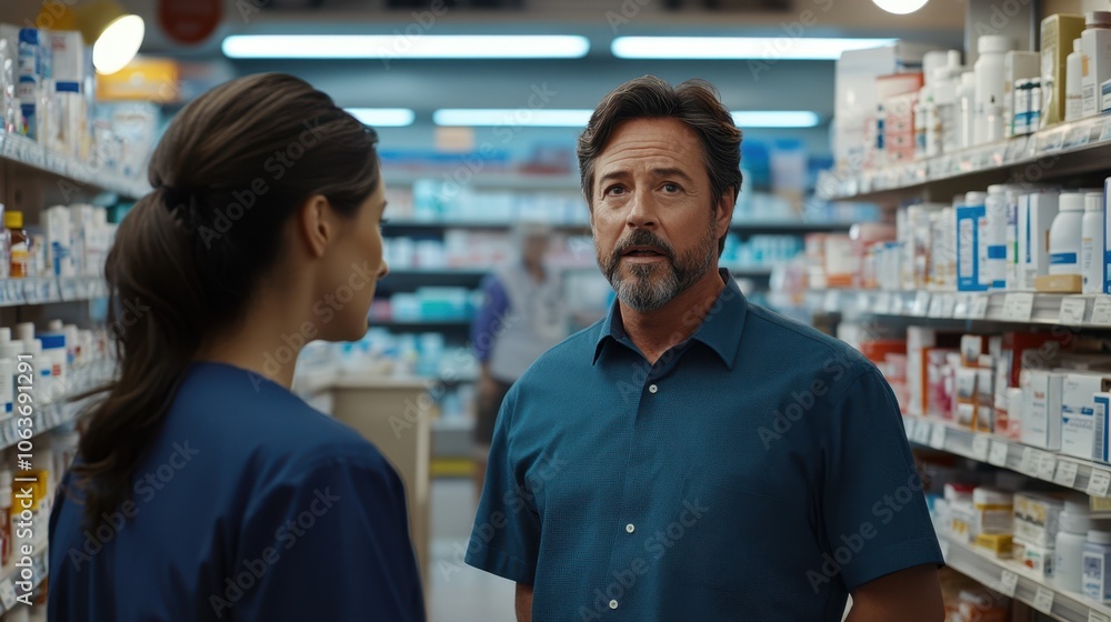 Fototapeta premium The Pharmacy Customer Interaction