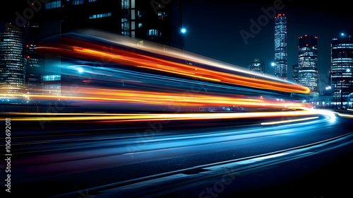 Cityscape Night Lights Trai...