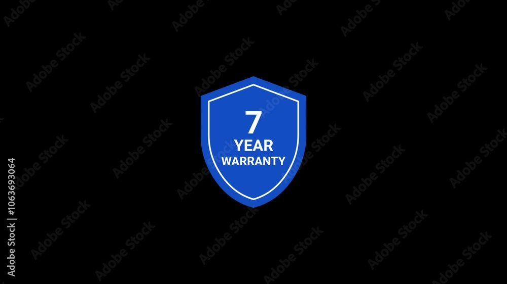 7 Year Warranty shield Animation 7 Year Warranty shield Animation