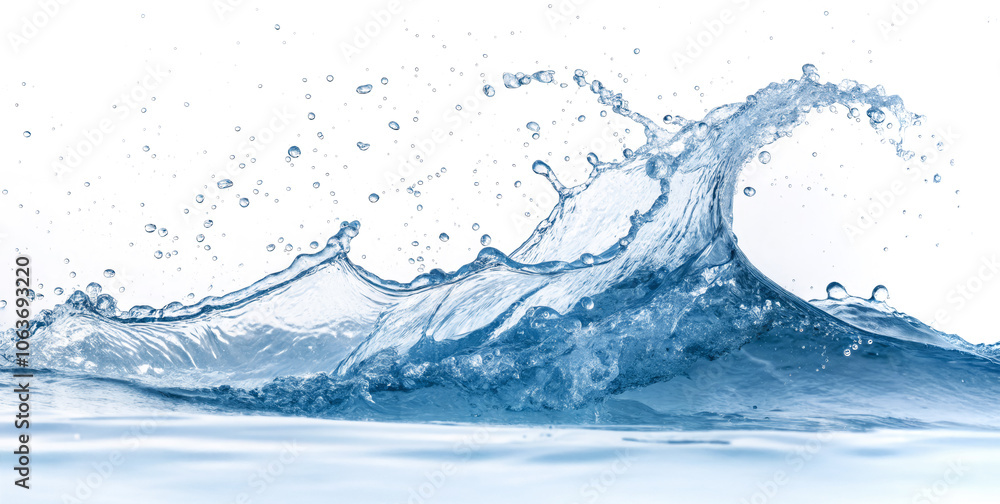 Dynamic Wave Splash with Water Droplets Dynamic Wave Splash with Water Droplets