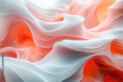 Wallpaper Mural pastel peach and rose pink abstract futuristic texture isolated on a white background creating a whimsical and dreamlike atmosphere with smooth gradients and flowing shapes Torontodigital.ca