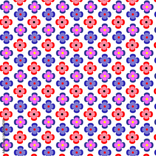 Colorful flower seamless pattern background design