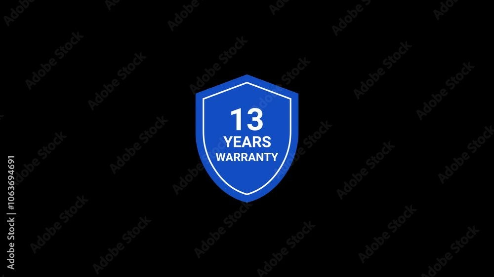 13 Years Warranty shield Animation 13 Years Warranty shield Animation