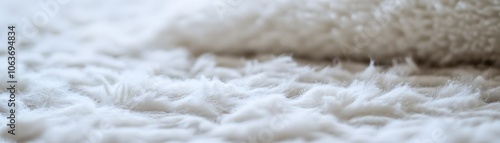 Close-up of White Fluffy Fabric Texture photo