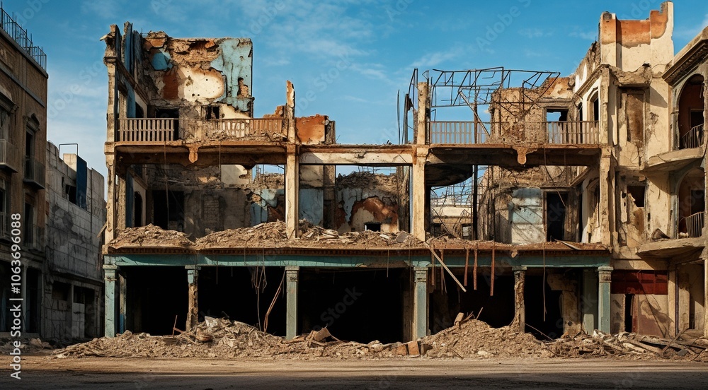 war scenery in the city, city after war war scenery in the city, city after war