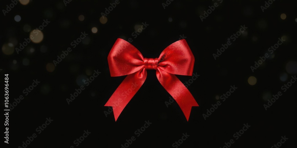Christmas gift card design with elegant red ribbon bow on shiny black background, perfect for holiday greetings and presents, gift card Christmas gift card design with elegant red ribbon bow on shiny black background, perfect for holiday greetings and presents, gift card