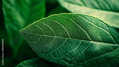 Natural background with tropical leaves. The texture of a green leaf photo