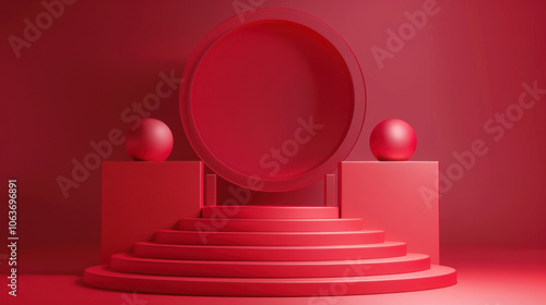 Red Podium design stage decor