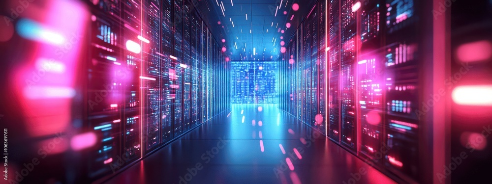 A futuristic 3D abstract techno illustration featuring a mystica A futuristic 3D abstract techno illustration featuring a mystica