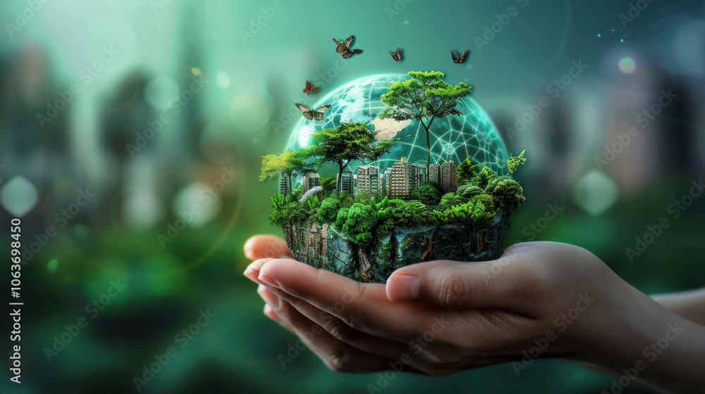 A visual representation of a sustainable banking system, where eco-conscious investments and ethical finance drive positive environmental change. A visual representation of a sustainable banking system, where eco-conscious investments and ethical finance drive positive environmental change.