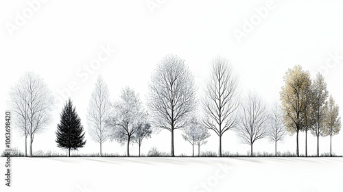 Black and White Tree Illust...