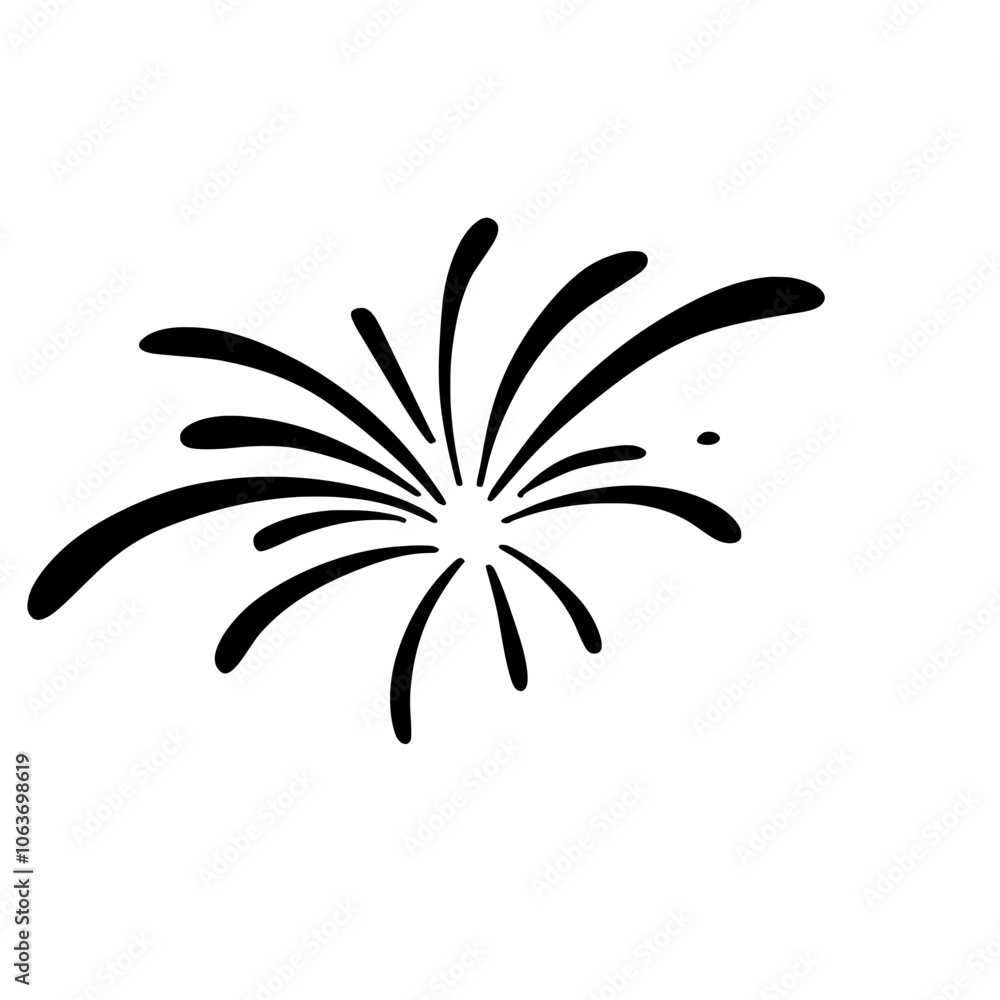 Hand drawn fireworks doodle outline Hand drawn fireworks doodle outline