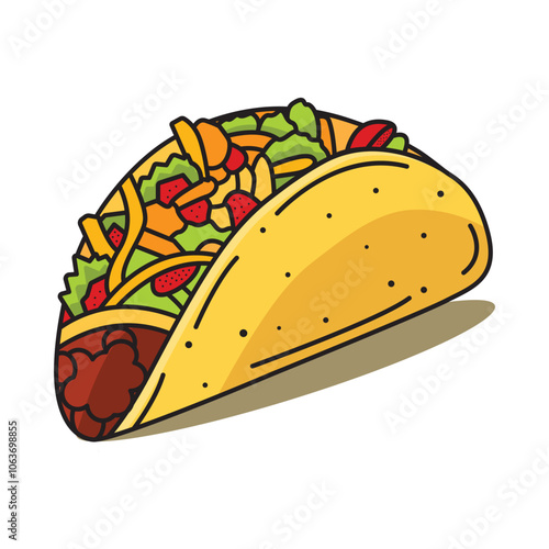  Vector illustration of taco. Mexican food. Fast food taco vector