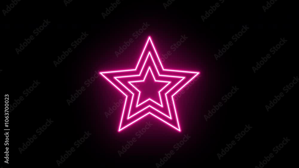 Neon star icon animation, slow blink. Glowing neon superstar sign, looped slow flashing animation. Super award, famous celebrity, popularity and glory, legend, winner. Pink, red, purple colors Neon star icon animation, slow blink. Glowing neon superstar sign, looped slow flashing animation. Super award, famous celebrity, popularity and glory, legend, winner. Pink, red, purple colors