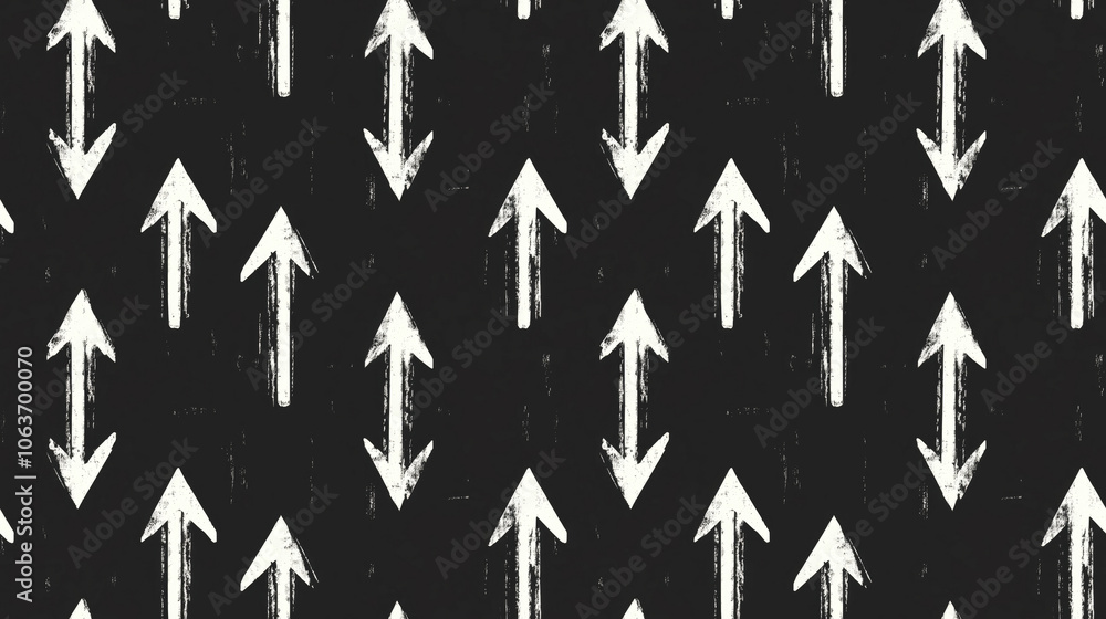 Seamless pattern featuring hand drawn white arrows on a bold black background perfect for textile design wallpapers and creative projects Seamless pattern featuring hand drawn white arrows on a bold black background perfect for textile design wallpapers and creative projects