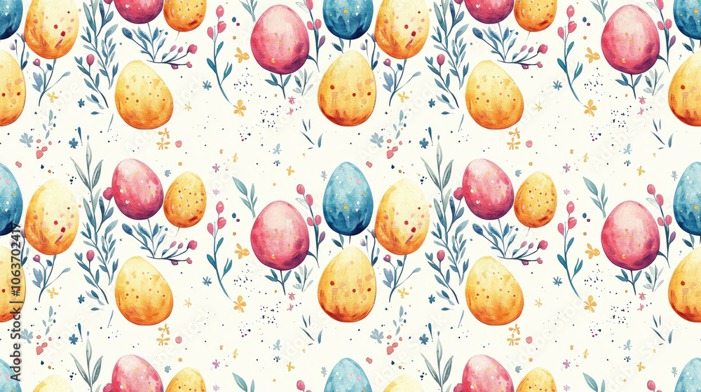 Vibrant seamless spring pattern featuring watercolor Easter bouquets perfect for textile design and festive decor Vibrant seamless spring pattern featuring watercolor Easter bouquets perfect for textile design and festive decor