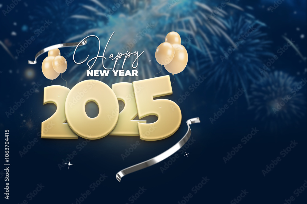 Fototapeta premium Happy New Year celebration banner and background design