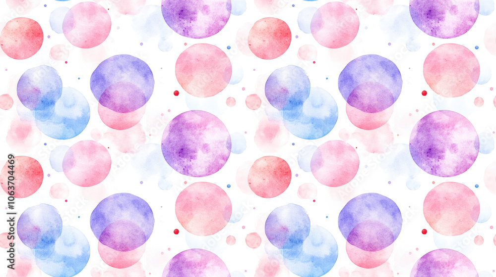 Watercolor bubbles seamless pattern with abstract circles and hand drawn dots perfect for fabric or wallpaper design Watercolor bubbles seamless pattern with abstract circles and hand drawn dots perfect for fabric or wallpaper design