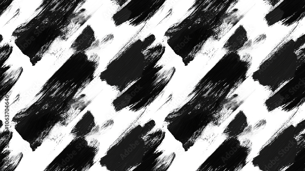 Seamless pattern featuring unique black dry brush strokes on a white backdrop perfect for artistic designs and textiles Seamless pattern featuring unique black dry brush strokes on a white backdrop perfect for artistic designs and textiles
