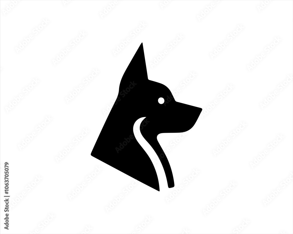 Dog head logo icon. Silhouette simple. Flat style. Black dog face.Dog logo design template. Vector illustration Animal Logotype concept. Dog head logo icon. Silhouette simple. Flat style. Black dog face.Dog logo design template. Vector illustration Animal Logotype concept.