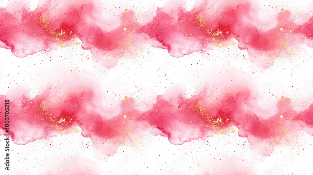 Obraz premium Colorful pink marble ink texture pattern on a white background chaotic abstract organic design