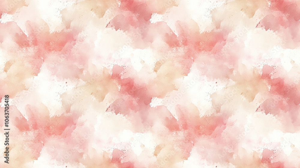 Fototapeta premium Seamless watercolor and acrylic smear pattern featuring abstract beige and pink pastel textures perfect for textile design and backgrounds