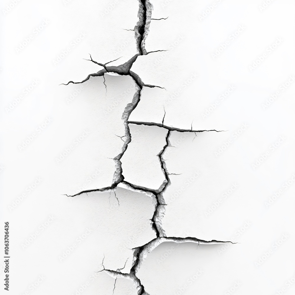 Cracked Wall Texture on White Surface Cracked Wall Texture on White Surface