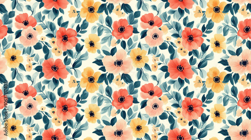 Floral hand made design seamless pattern perfect for textiles and wallpapers