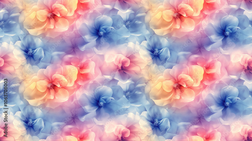 Floral abstract seamless pattern featuring blurred wave effects ideal for digital printing on fabric wallpaper garments and home decor Floral abstract seamless pattern featuring blurred wave effects ideal for digital printing on fabric wallpaper garments and home decor